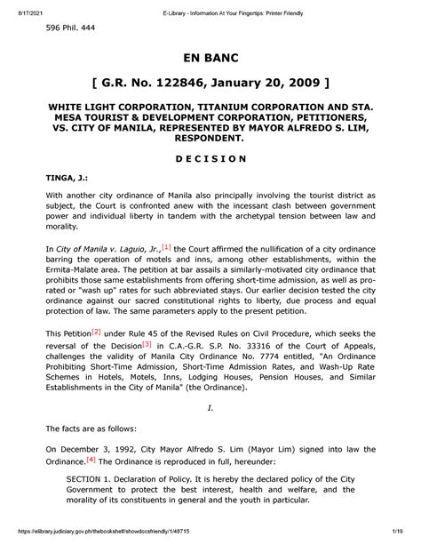 g.r. no. 122846|G.R. No. 122846 Whitelight V City of Manila .